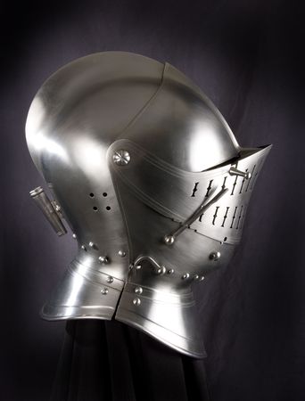Armour of the medieval knight. Metal protection of the soldier against the weapon of the opponentの写真素材