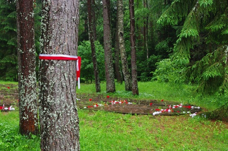Memorial  Katyn  - the place of execution of Polish officers in the Katyn Forest  Smolensk region, Russia   の写真素材