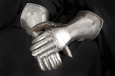 Knight's metal glove. Element protective armorの写真素材