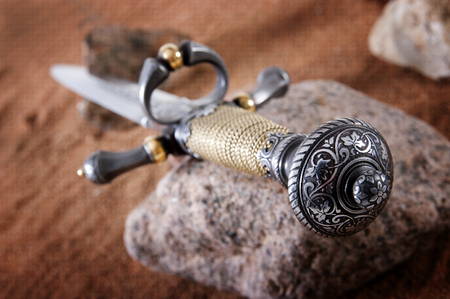 smart dagger of the medieval soldier. It was used for huntingの写真素材