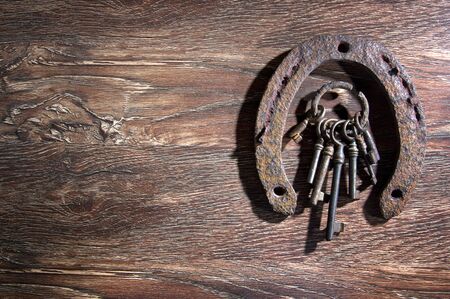 Ancient keys . Once they could open different locksの写真素材