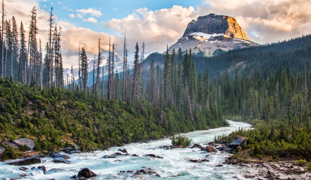 Glacier National Park, Montana, United States. The mountain landscape.のeditorial素材