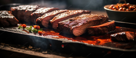 Barbecue Delight, A delicious barbecue dish, Generative AIの素材