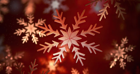 A Magical Snowflake Backdrop for Christmas Festivities. Generative AIの素材