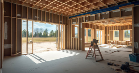 New house garage construction. Generative AIの素材