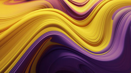 Minimalist Landscape-inspired Yellow and Purple Swirl Pattern Wallpaper. Generative AIの素材