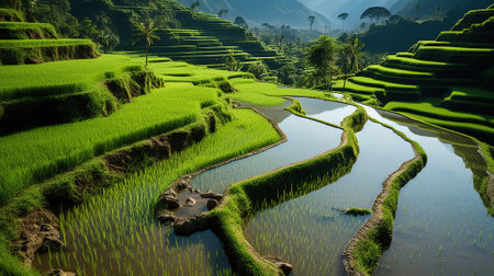 The Beauty of Rice Fields. Generative AIの素材