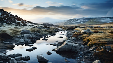 The Quiet Splendor of Moody Brook. Generative AIの素材