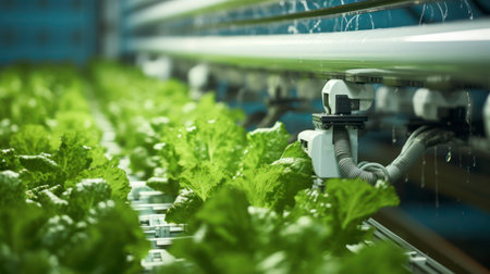 Harvesting Innovation. Automated Harvest Technology Transforms Lettuce Production. Generative AIの素材