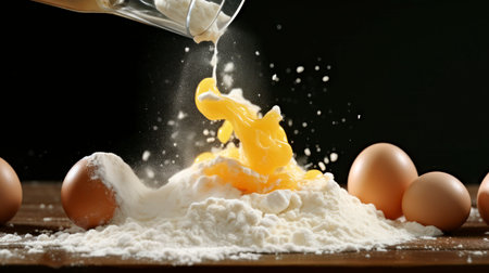 Blend of Basics - The Intricacies of Combining Egg with Flour. Generative AIの素材