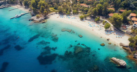 Wonderful island with a view from aboveの素材