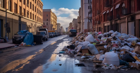 The Dire Garbage Crisis Choking City Streets with Unpicked Wasteの素材