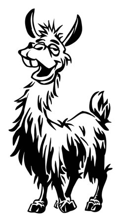 This playful vector illustration showcases a happy cartoon goat, capturing joy with a whimsical and cheerful design. Perfect for various creative projects.のイラスト素材
