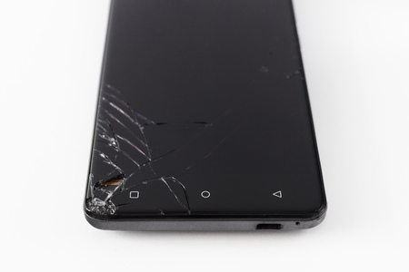 Mobile phone photoset. Broken mobile phone.の写真素材