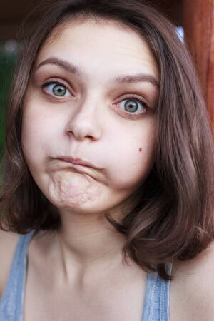 Emotion photoset. Young lady does emotions.の写真素材