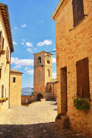 Montegridolfo, Rimini, Emilia-Romagna- Montegridolfo, a small beautiful village surrounded by medieval walls located on the border between Marche and Emillia-Romagna.の写真素材