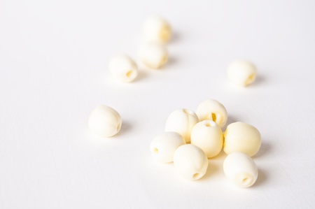 more lotus seed in white paperの写真素材