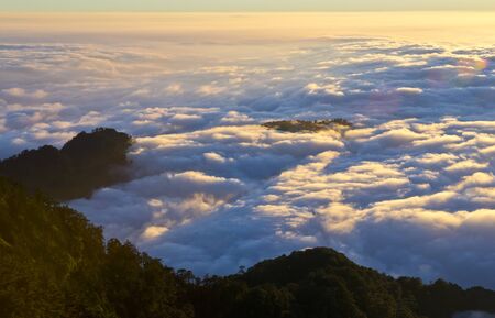 Golden sunset clouds