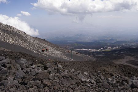 Cableway Of South Etnaの写真素材