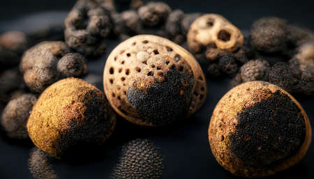 3D rendering of Black pepper on the bowl for ingredients inside the kitchenの写真素材