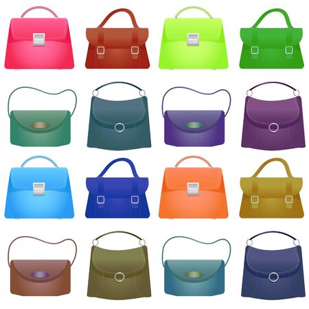 Colorful Woman bag , illustration on white backgroundの写真素材