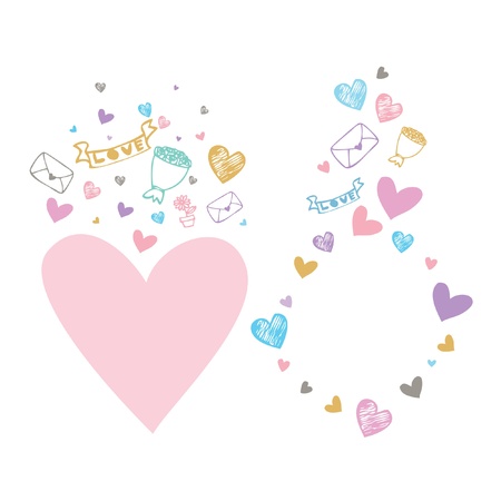 Colorful Hearts Symbol And Icon For Valentine Day vector backgroundのイラスト素材