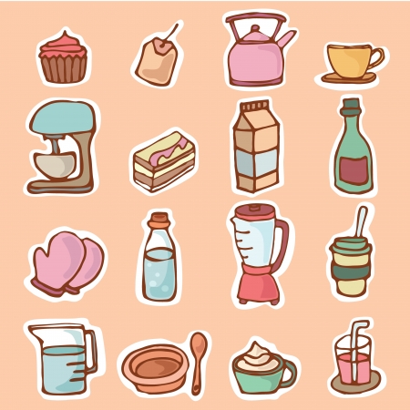Kitchenware for cooking or preparing foods and drinks, Cartoon vector illustration objectsのイラスト素材