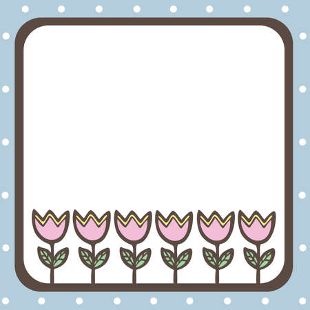 Frame of flower on empty space,  illustrationのイラスト素材