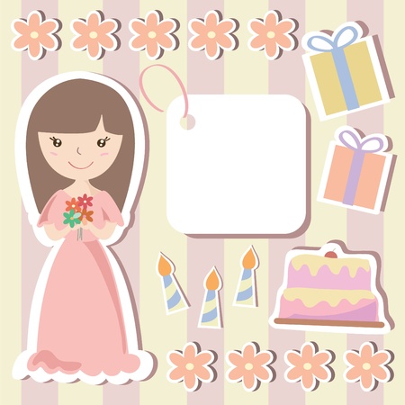 Birthday design elements for scrapbook のイラスト素材