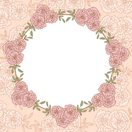 Frame of flowers with empty space のイラスト素材