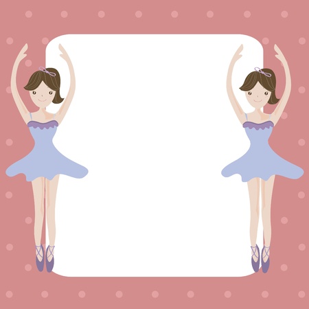 Ballet girls cartoon with empty space for your text のイラスト素材