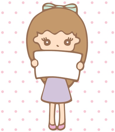 Cheerful Girl With Blankのイラスト素材