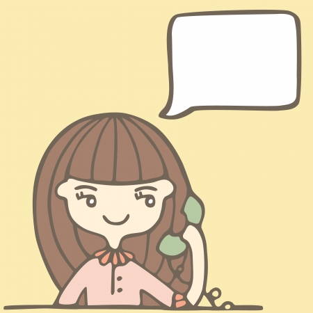 Woman Calling By Phone のイラスト素材