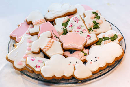 Gingerbread cookies on a white background.