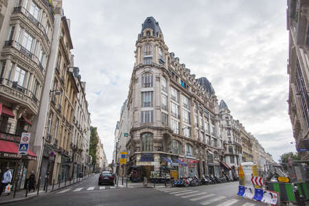 FRANCE, PARIS - OCTOBER, 02, 2016 Streets, buildings and traffic.のeditorial素材