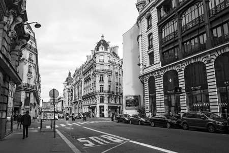 FRANCE, PARIS - OCTOBER, 02, 2016 Streets, buildings and traffic.のeditorial素材