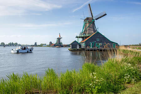 KEUKENHOF, THE NETHERLANDS - 4 May 2017: Tourists visiting one of the windmillsのeditorial素材