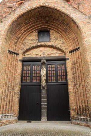 Gothic church in Brugge, Belgium.の写真素材