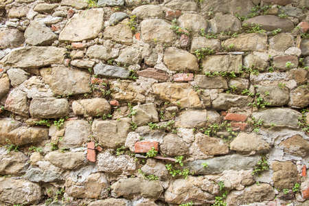 Dry stone wall texture backgroundの写真素材