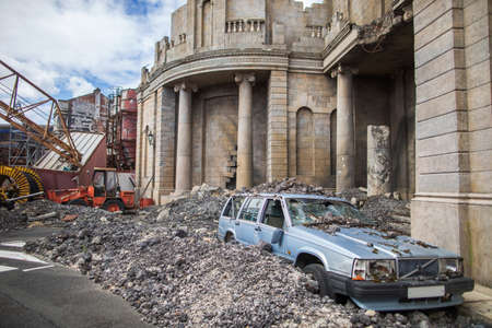 abandoned factory, industrial backgroundの写真素材