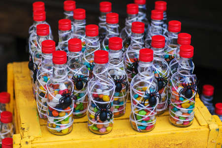 Candy Balls Childrens Party with spidersの写真素材