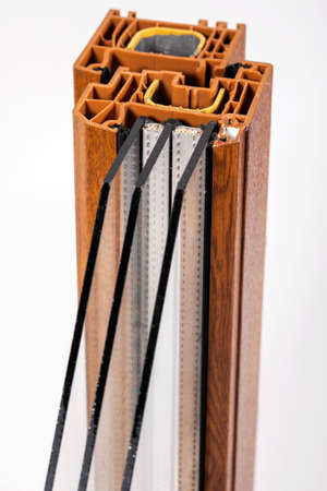 Plastic window profile with triple glazingの写真素材