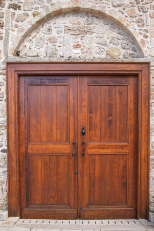 old wooden door. door in turkey background.の写真素材