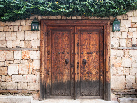 old wooden door. door in turkey background.の写真素材