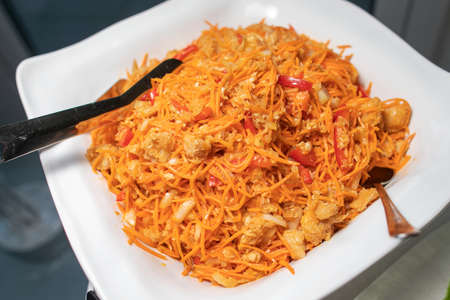 Vegan Cabbage salad with carrot and pepper