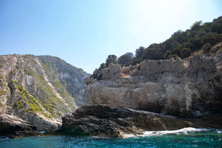 Zakynthos, Greece. Blue caves of the island of Zakynthos.の写真素材