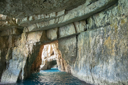 Zakynthos, Greece. Blue caves of the island of Zakynthos.の写真素材