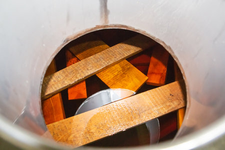 oak chips are used for tincture of cognacの写真素材