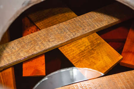 oak chips are used for tincture of cognacの写真素材