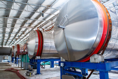 factory equipment for the production of alcoholの写真素材